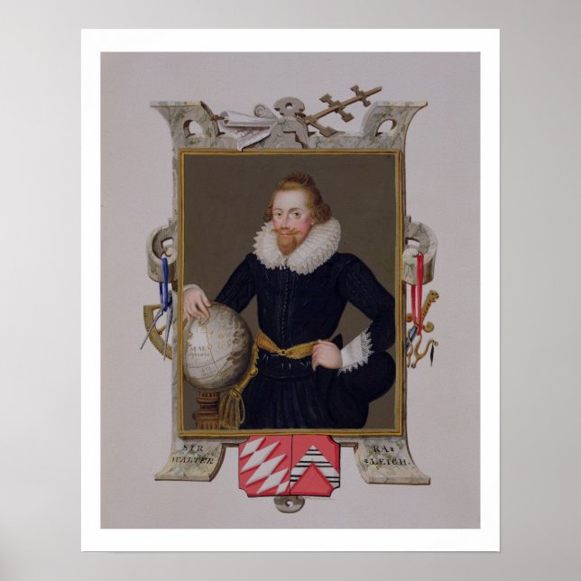 Portrait of Sir Walter Raleigh (c.1552-1618) from Poster (Front)