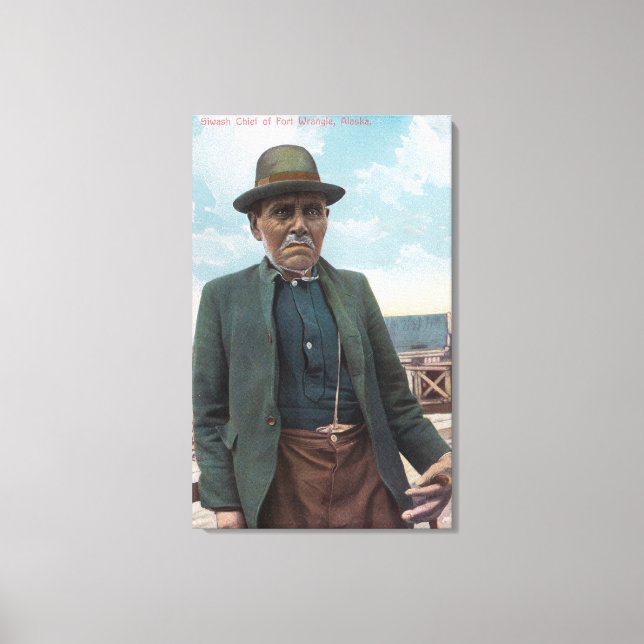 Portrait of Siwash Chief of Fort Wrangle Canvas Print (Front)