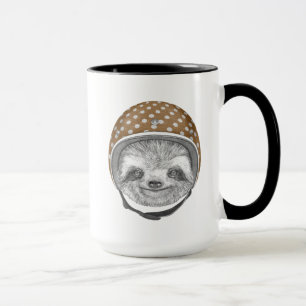 Portrait Of Sloth Motorcycle Helmet Mug