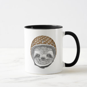 Portrait Of Sloth   Motorcycle Helmet Mug