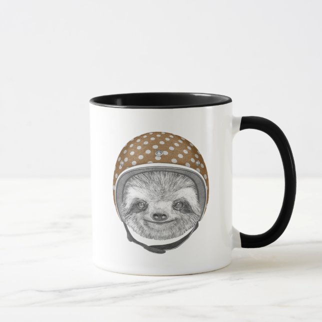 Portrait Of Sloth | Motorcycle Helmet Mug (Right)