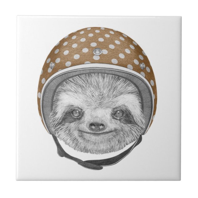 Portrait Of Sloth | Motorcycle Helmet Tile (Front)