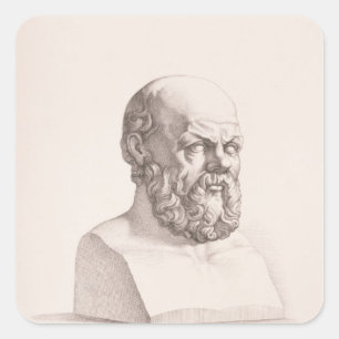 Portrait of Socrates Square Sticker