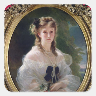 Portrait of Sophie Troubetskoy  Countess of Square Sticker