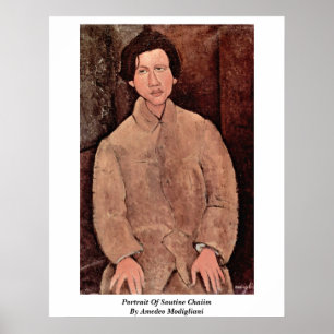 Portrait Of Soutine Chaiim By Amedeo Modigliani Poster