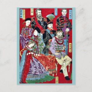 Portrait of sovereigns by Hashimoto,Chikanobu Postcard