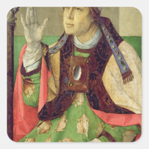 Portrait of St. Augustine, c.1475 Square Sticker