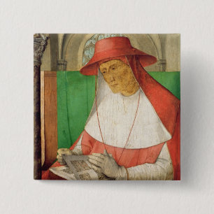Portrait of St. Jerome c.1475 15 Cm Square Badge