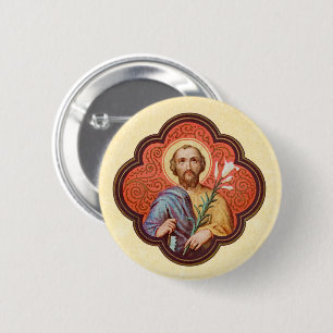 Portrait of St. Joseph in an Octofoil (TF 02) 6 Cm Round Badge