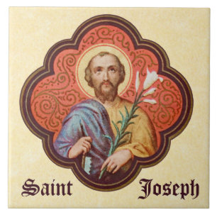 Portrait of St. Joseph in an Octofoil (TF 02) Tile