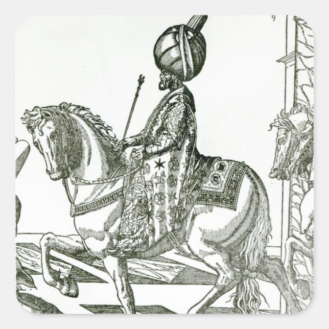 Portrait of Suleiman the Magnificent Square Sticker (Front)