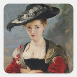 Portrait of Susanna Lunden (?) (Le Chapeau de Pail Square Sticker