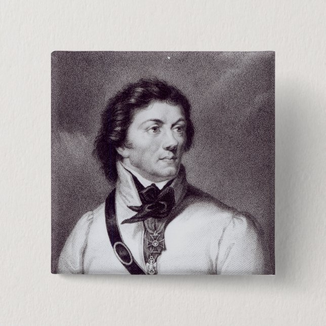 Portrait of Tadeusz Kosciuszko 15 Cm Square Badge (Front)