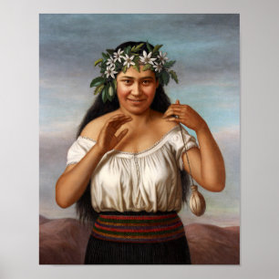 'Portrait of Terewai Horomona' - G. Lindauer Poster