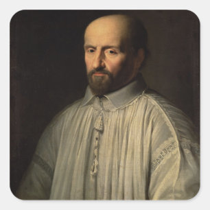Portrait of the Abbot of Saint Cyran, c.1643 (oil Square Sticker