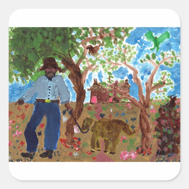 Portrait of the Artist with his Dog Stickers (Front)