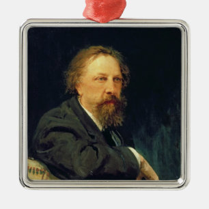 Portrait of the Author Count Alexey K. Tolstoy Metal Tree Decoration