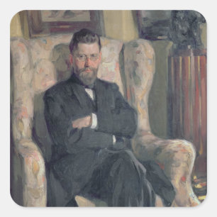Portrait of the collector Alexei A. Bakhrush Square Sticker