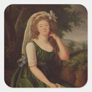 Portrait of the Countess du Barry  1789 Square Sticker