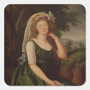 Portrait of the Countess du Barry  1789 Square Sticker