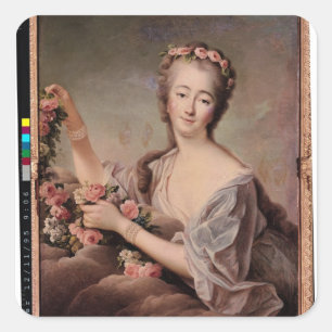 Portrait of the Countess du Barry  as Flora Square Sticker