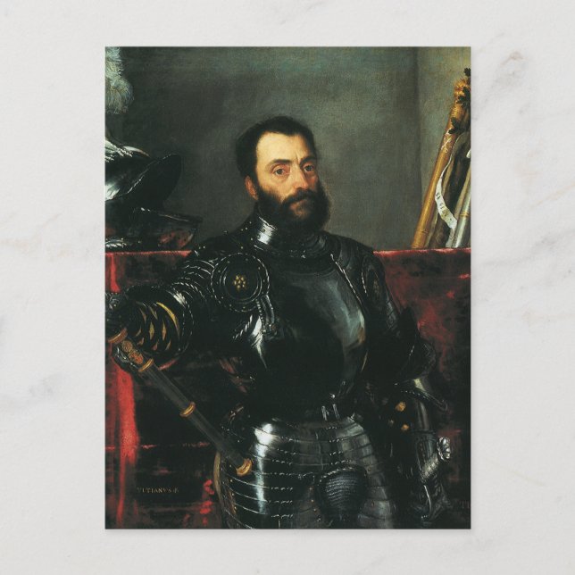 Portrait of the Duke of Urbino by Titian Postcard (Front)
