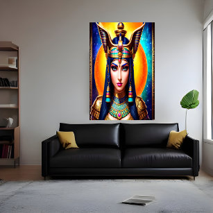 Portrait of the Egyptian Goddess Hathor   AI Art P Poster
