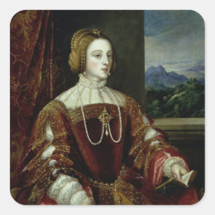 Portrait of the Empress Isabella of Portugal Square Sticker