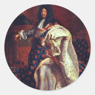 Portrait Of The French King Louis Xiv By Rigaud Hy Classic Round Sticker