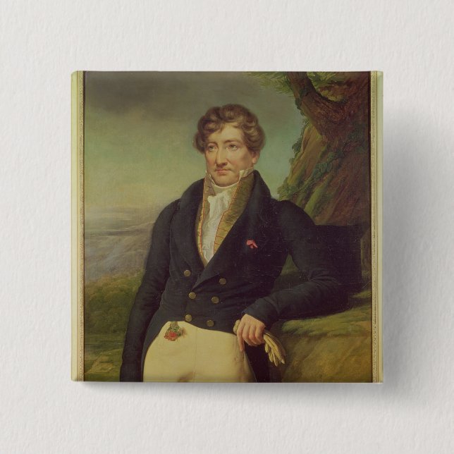 Portrait of the French Zoologist 15 Cm Square Badge (Front)
