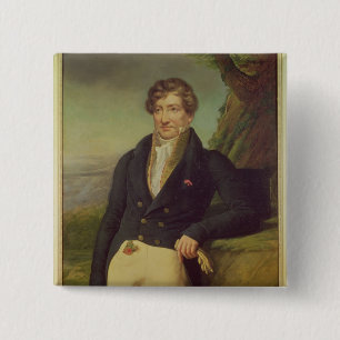 Portrait of the French Zoologist 15 Cm Square Badge