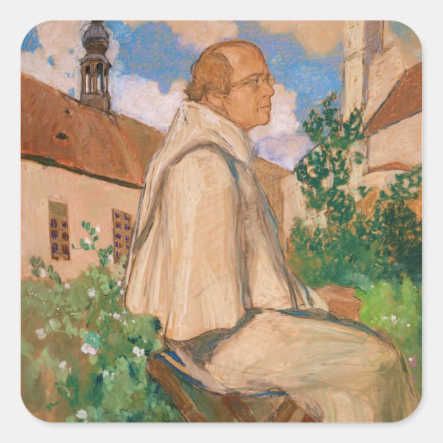 Portrait of the geneticist Johann Gregor Square Sticker (Front)