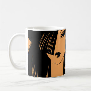 Portrait of the girl with dismissed hair coffee mug