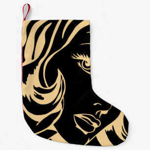 Portrait of the girl with dismissed hair small christmas stocking