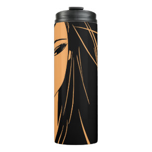 Portrait of the girl with dismissed hair thermal tumbler