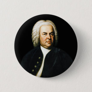 Portrait of the great composer Bach 6 Cm Round Badge