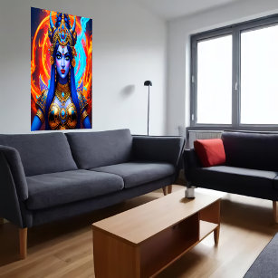 Portrait of the Hindu Goddess Kali   AI Art Poster