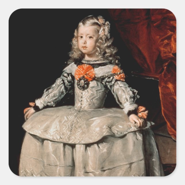 Portrait of the Infanta Margarita Aged Five Square Sticker (Front)