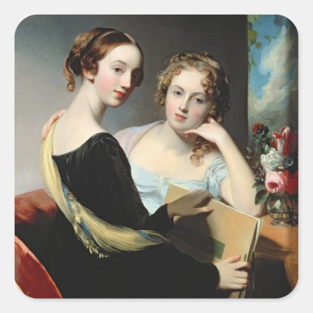 Portrait of the McEuen sisters, after 1823 Square Sticker (Front)