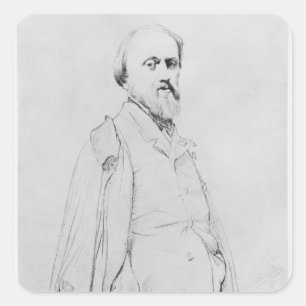 Portrait of the painter Hippolyte Flandrin Square Sticker