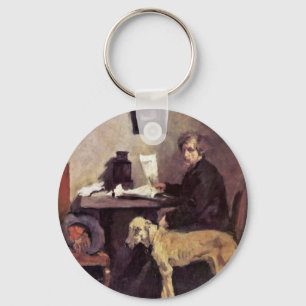Portrait Of The Painter Sattler With His Great Dan Key Ring