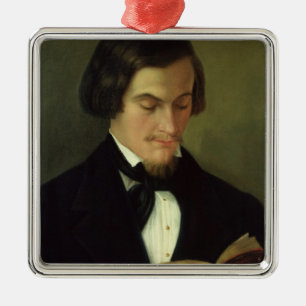 Portrait of the poet Heinrich Heine 1842 Metal Tree Decoration