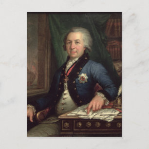 Portrait of the Russian poet Gavril Derzhavin Postcard