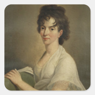 Portrait of the widowed Constanze Mozart, 1802 Square Sticker