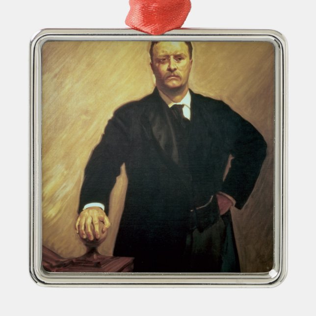 Portrait of Theodore Roosevelt Metal Tree Decoration (Front)
