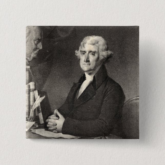 Portrait of Thomas Jefferson 15 Cm Square Badge (Front)