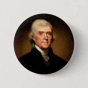 Portrait of Thomas Jefferson by Rembrandt Peale 6 Cm Round Badge