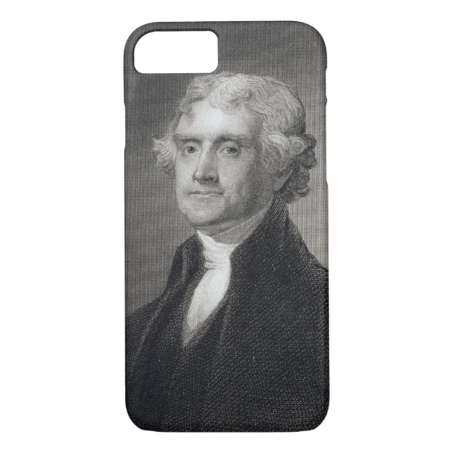 Portrait of Thomas Jefferson, engraved by Henry Br Case-Mate iPhone Case (Back)