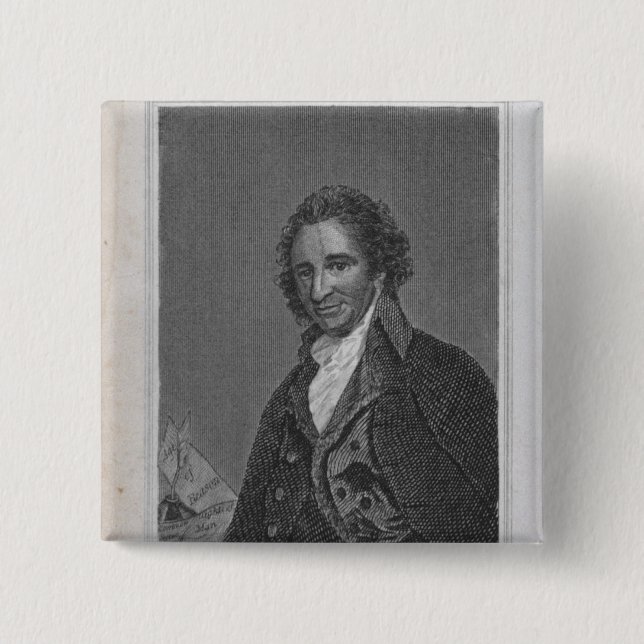 Portrait of Thomas Paine  from Volume I 15 Cm Square Badge (Front)