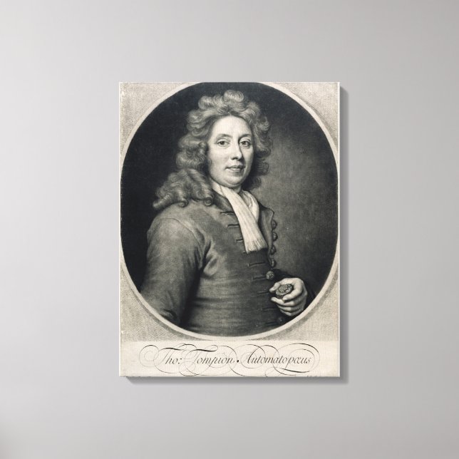 Portrait of Thomas Tompion  engraved by John Canvas Print (Front)